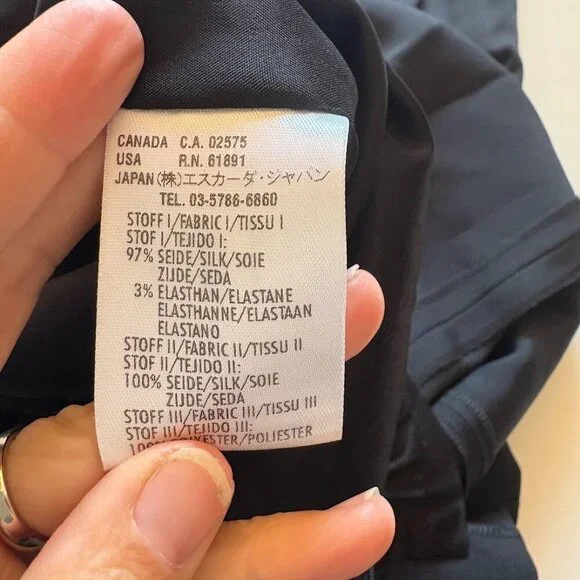 Escada Silk Strapless Black Back Bow Pleated Laser Cut out Prom Dance Wedding - Picture 11 of 11